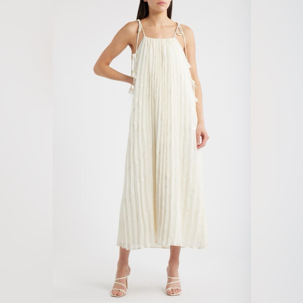 En Saison Ivory Pleated Maxi Dress